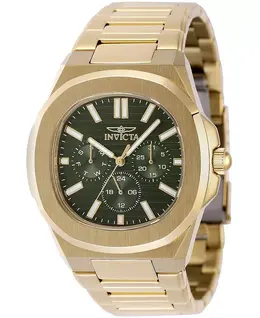 Мужские часы 48523 Speedway Quartz Chronograph с зеленым циферблатом Invicta, золотой 22284814 | gold