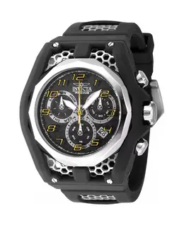 Мужские часы Invicta Racing Quartz Chronograph 47207 с черным корпусом и серебристым циферблатом, черный 22296396 | black