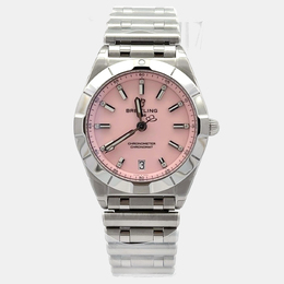Breitling Chronomat 32 Quartz Movement Pink Dial Stainless Steel Women's Watch Ref: A77310101K1A1