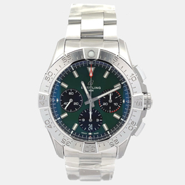 Breitling Avenger AB0146101L1A1 Men's Automatic Watch with Green Dial and Stainless Steel Case