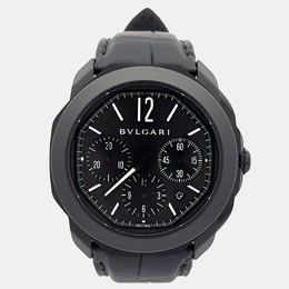 Bulgari Octo Roma Chronograph Watch Model 103932 with Black Dial and Automatic Movement - Men's Edition in Stainless Steel Case