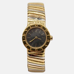 B Bulgari Vintage Expandable Tri-Colour Tubogas BB23 2T Women's Wrist Watch in Yellow, Rose and White Gold - Size 23 mm