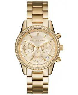 Женские часы Chronograph Bryant на стальном браслете 37 мм MK6428/MK6357/MK6356 Michael Kors, золотой 2924093 | gold/gold