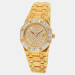 Audemars Piguet Royal Oak 66464BA.Z.0722BA Automatic Diamond Watch Yellow Gold Women