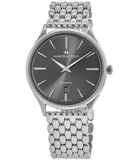Brand New Authentic Hamilton Jazzmaster Thinline Auto Grey Dial Stainless Steel Men's Watch Model H38525181