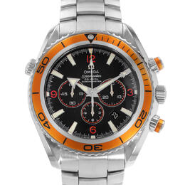 Pre-owned Omega Seamaster Planet Ocean Chronograph Automatic Chronometer Black Dial Mens Watch 2218.50.00