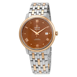 Omega De Ville Prestige Automatic Chronometer Brown Dial Two-Tone Mens Watch 424.20.40.20.13.001