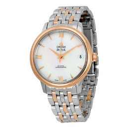 Omega De Ville Automatic Mother of Pearl Dial Stainless Steel and 18kt Rose Gold Ladies Watch 42420332005002 424.20.33.20.05.002