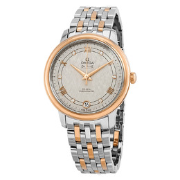 Omega De Ville Automatic Ivory Silvery Diamond Dial Ladies Watch 424.20.33.20.52.003