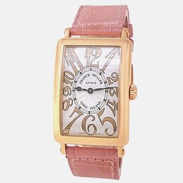Franck Muller Long Island 952 QZ REL - Silver Dial, 18K Rose Gold Case (Women's Quartz Wristwatch, 26mm)