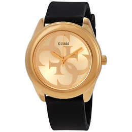 Guess G-Twist W0911L3 Gold Dial Black Leather Ladies Watch