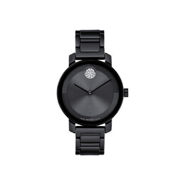 Movado Evolution 2.0 Ladies Watch - Black Dial, Stainless Steel Case and Bracelet