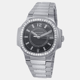 Patek Philippe Nautilus 7008/1A-010 Diamonds Black Stainless Steel Women's Wristwatch 33 mm