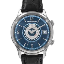Pre-owned Jaeger-LeCoultre Master Memovox Automatic Mens Watch Q410848J Blue Dial