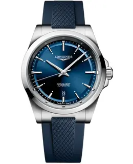 Longines Conquest Automatic L3.830.4.92.9 Blue Dial Rubber Strap Men's Watch