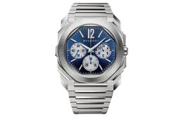 Bulgari Наручные часы OCTO с автоматическим механизмом, ремешком из нержавеющей стали, 43 мм, синим циферблатом, мужские часы 103467 | blue