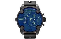 Diesel Наручные часы Chameleon с кварцевым механизмом, кожаным ремешком и синим циферблатом. Мужские часы dz7257 | black