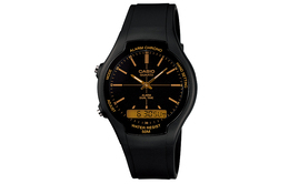 Casio Мужские стандартные черные часы aw-90h-9e
