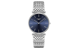 Longines Женские кварцевые часы с синим циферблатом, 37 мм l4.766.4.94.6