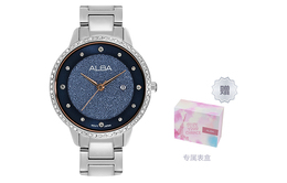 Seiko Женские часы ALBA Yaobei Collection с кварцевым механизмом, ремешком из нержавеющей стали и синим циферблатом ah7w29x1 | single watch