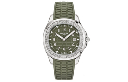 Patek Philippe Женские часы серии AQUANAUT с кварцевым механизмом, корпус из стали, зеленый циферблат, 38,8 мм 5267/200a-011