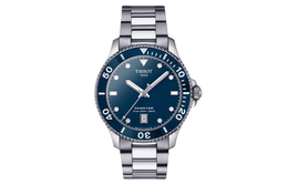 Tissot Мужские часы Starfish Collection с кварцевым механизмом, синим циферблатом и стальным ремешком t120.410.11.041.00