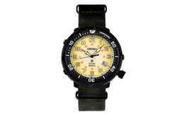 Seiko Мужские часы с кварцевым механизмом, нейлоновым ремешком, желтым циферблатом sbdj029j