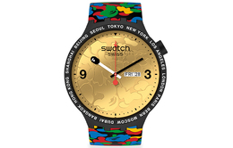 Золотые часы унисекс 47 мм Swatch bape-swatch-20001