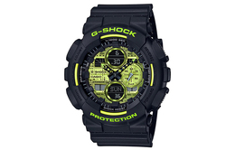 Casio Мужские часы с двойным дисплеем, жидкокристаллическим/аналоговым дисплеем, желтые, ga-140dc-1a
