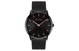 Наручные часы Calvin Klein с кварцевым механизмом, стальным ремешком, 37,5 мм, черный циферблат, унисекс 25300002
