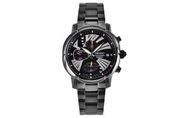 Seiko Женские часы с кварцевым механизмом, ремешком из нержавеющей стали с ионным покрытием, 37,2 мм, черный циферблат sndy07p1