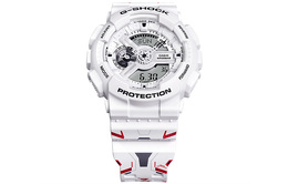 Casio Мужские часы с двойным дисплеем, жидкокристаллическим/аналоговым циферблатом, 51,2 мм, белые ga-110mw-7aprgd