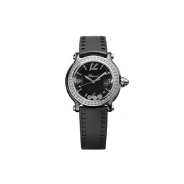 Часы Chopard HAPPY SPORT из коллекции, кварцевый механизм, женские, 36 мм, черный циферблат, керамический корпус, каучуковый ремешок 288507-9003