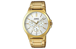 Casio Мужские часы Standard Series 47 мм белого цвета mtp-v300g-7a