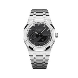 Casio Унисекс-часы с двумя жидкокристаллическими/аналоговыми дисплеями, 44,5 мм, черные ga-2100-1a1改装-m03银刻度内圈
