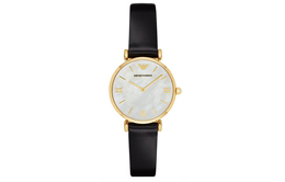 Emporio Armani Наручные часы с кварцевым механизмом, кожаным ремешком, 32 мм, белый циферблат, женские часы ar1910