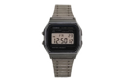 Casio Часы унисекс YOUTH Black Watch a158wa-1改装-银小方块条纹钢