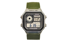 Casio Часы унисекс YOUTH Black Watch ae-1200wh-1c改装-钢方块尼龙军绿