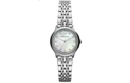 Emporio Armani Наручные часы Gypsophila Collection с кварцевым механизмом, стальным ремешком и белым циферблатом. Женские часы ar1803