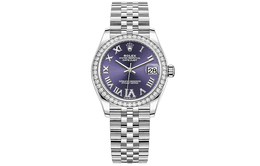 Rolex Женские часы Log Series с автоматическим механизмом, 31 мм, фиолетовый циферблат, ремешок из стали Oystersteel m278384rbr-0030