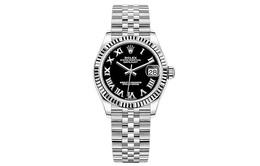 Rolex Женские часы Log Series с автоматическим механизмом, 31 мм, черный циферблат, корпус из стали Oystersteel, ремешок из стали Oystersteel m278274-0002