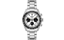 Seiko Часы Prospex Panda Collection Solar Movement с ремешком из нержавеющей стали, мужские, с белым циферблатом ssc813