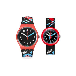 Swatch Черные часы унисекс szs38