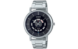 Casio Часы серии Standard с электронным механизмом, ремешком из нержавеющей стали, мужские, черный циферблат mtp-b135d-1av