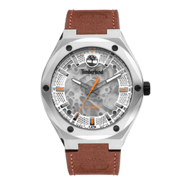 Timberland Наручные часы Alburgh Collection с автоматическим механизмом, кожаным ремешком, 44 мм, черный циферблат, мужские часы tdwge2101202