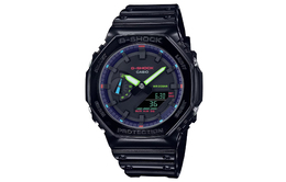 Casio Унисекс-часы с двумя жидкокристаллическими/аналоговыми дисплеями, черные ga-2100rgb-1aprt