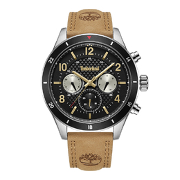 Timberland Наручные часы Hooksett Collection с кварцевым механизмом, кожаным ремешком и черным циферблатом. Мужские часы tdwgf2201002