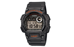 Casio Мужские молодежные черные часы w-735h-8a