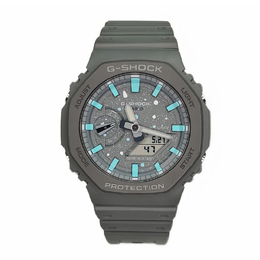Мужские серые часы с жидкокристаллическим/аналоговым дисплеем Casio ga-2100-1a1改装-手绘系列泼墨灰