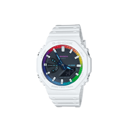 Casio Мужские часы с двойным жидкокристаллическим/аналоговым дисплеем, черные ga-2100vb-1apr改装-雨后晴空